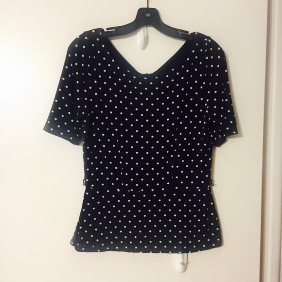black and white polka dot peplum top